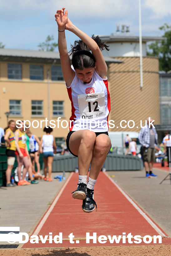 Womens Under-17s Long Jump, 2022 Northern Inter Counties U17s and U15s Track and Field, York, Thursday, June 2nd. Photo: David T. Hewitson/Sports for All Pics